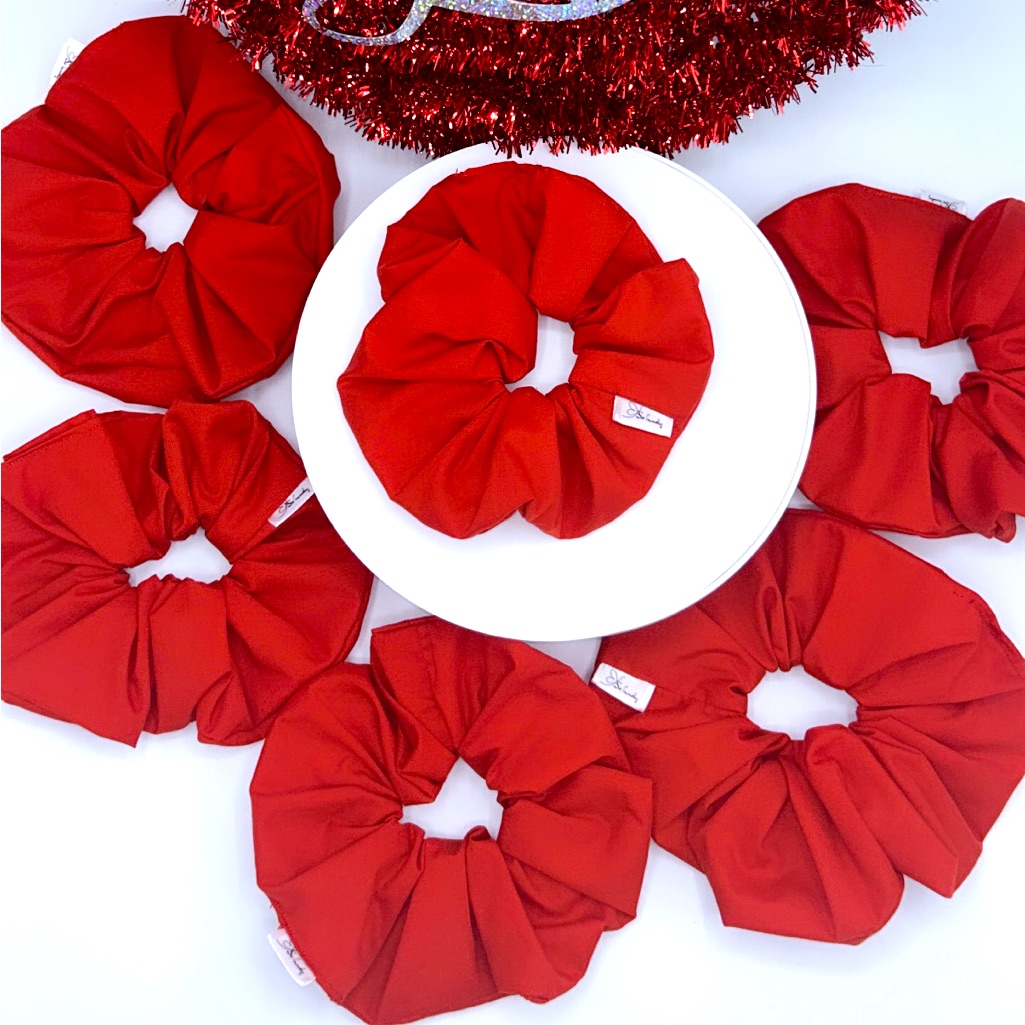 Ruby Red Scrunchie , Handmade
